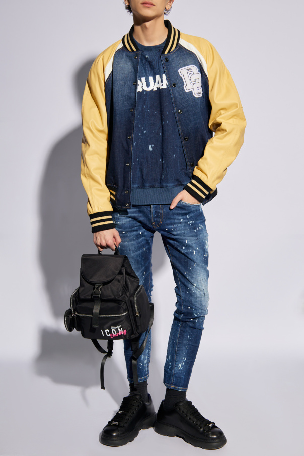 embroidered high-rise denim shorts Blue embroidered high-rise denim shorts Blue